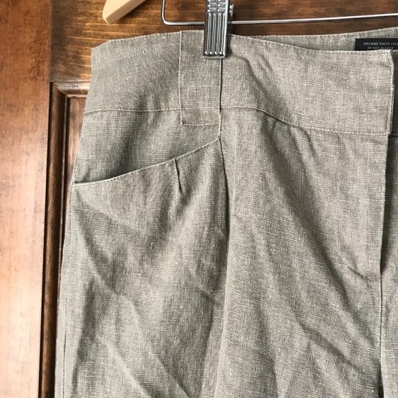 Apostrophe Olive Linen Capris Size 12 Petite - Picture 5 of 12